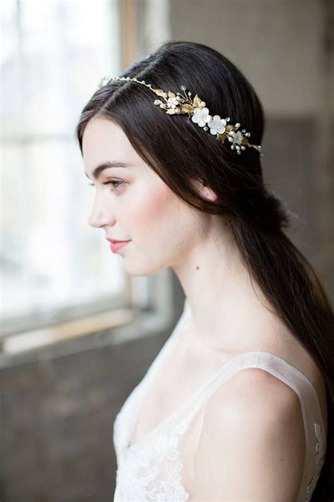 Wedding Headpiece Gold Flower Crown Wedding Crown Bridal Headpiece