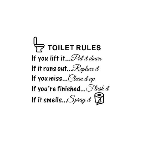 Buy Bestjybt Diy Removable Toilet Rules Wall Quotes Stickers Washroom