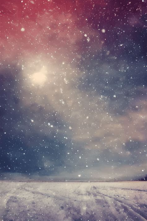 Winter Landscape with Fantasy Glow and Stars · Creative Fabrica