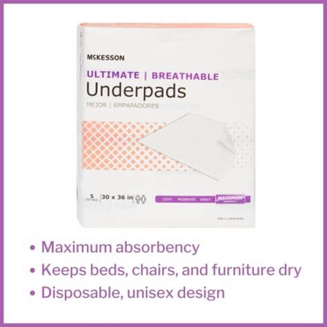 Mckesson Maximum Absorbency Adult Disposable Bed Pad Xl Underpads 30x36” 5 Ct 5 Ct Kroger