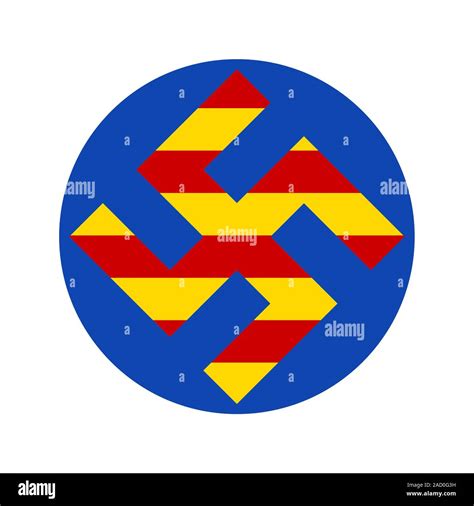 Swastika the symbol of the Nazi party in Germany and Catalonia flag ...