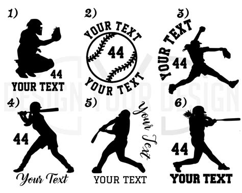 Multi Color Softball Decal Or Iron On Personalized