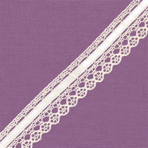 Cluny Lace, Spanish Cotton, Fantasy Lace, White and Beige, 1 in / 3 cm ...