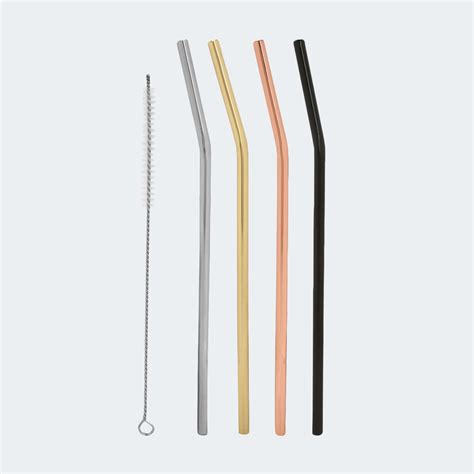 4 Pack Multi Colour Metal Straws Kmart