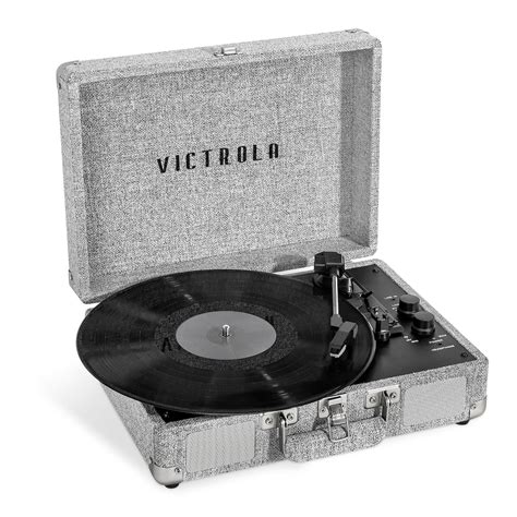 Victrola Journey+ Signature Bluetooth Suitcase Record Player - Linen ...