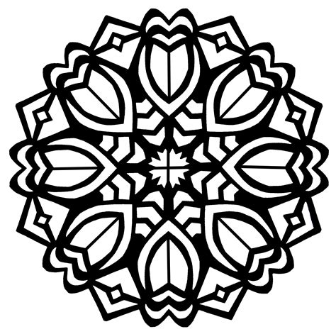 Mandala art deco flowers - Mandalas Adult Coloring Pages