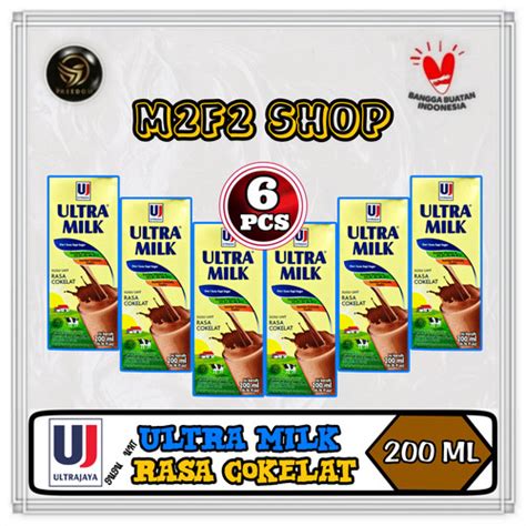 Jual Susu Ultra Milk Rasa Cokelat Kotak Uht 200 Ml Harga 6 Pcs