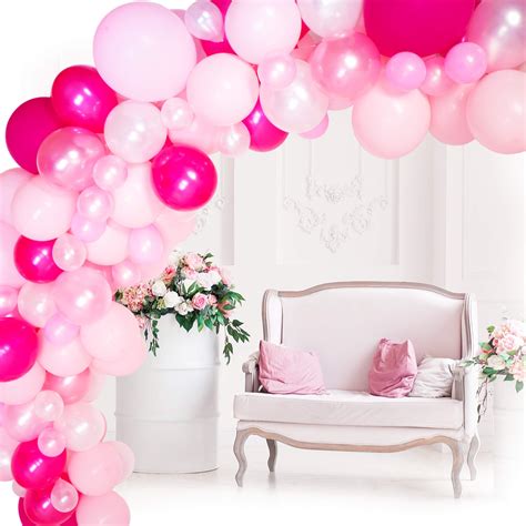 Balloon Garland Kit Rose Pink And White Balloons Balloon