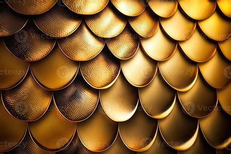 Dragon Scales Background Gold Shining Shells Simple Background Made