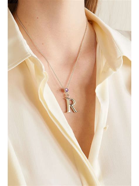 Gold Alphabet gold tone amethyst necklace CHLOÉ NET A PORTER