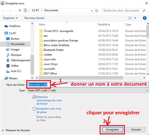 Cr Er Et Enregistrer Un Document Writer Coursinfo Fr