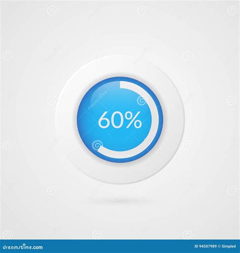 Percent Blue Pie Chart Percentage Vector Infographics Business