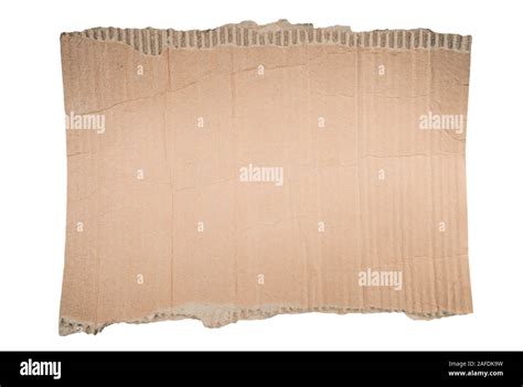 Cardboard Torn Edge Piece Of Paperboard Isolated On White Stock Photo