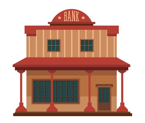 Wild West Bank Building American Architecture 22907821 Vector Art At