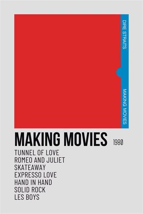 Making Movies By Dire Straits Polaroid Aesthetic Album Poster Music