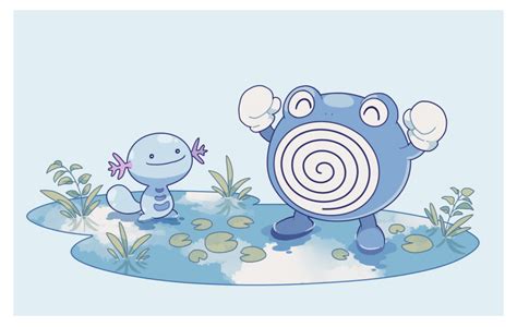 Wooper And Poliwhirl Pokemon Drawn By Shiroimoufu Danbooru