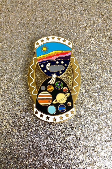 Space Hourglass Hard Enamel Pin Etsy