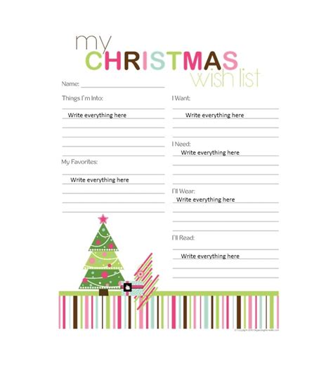 10+ Christmas Wish List Templates | Free Printable Word & PDF