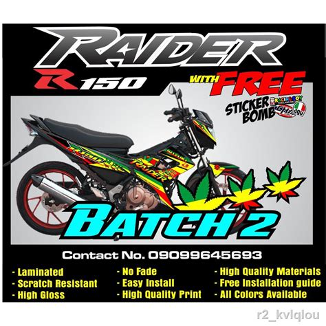 Raider R Carb Suzuki Reborn Sticker Decals Batch Shopee Philippines