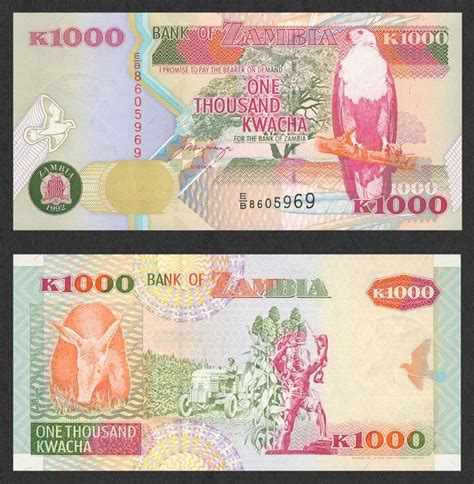 Kwacha Zambia S Banknote Sambia M Nzen Geldscheine