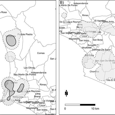 District Maps Of Lima Peru Illustrating Home Ranges In Callao And Lima