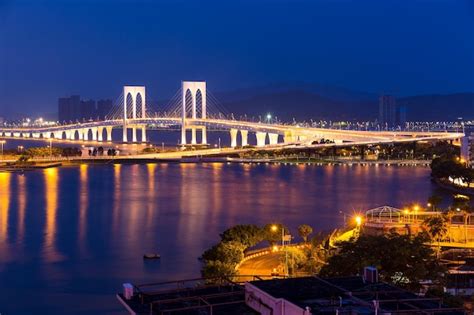 Premium Photo | Macau skyline at night