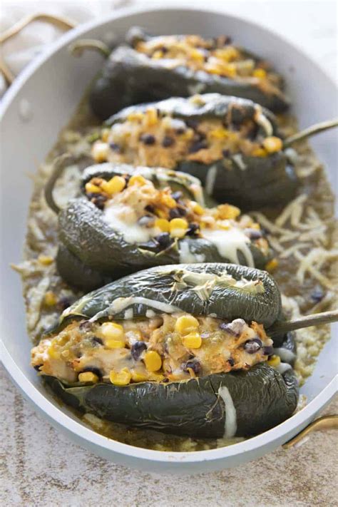 Stuffed Poblano Peppers - The Salty Marshmallow