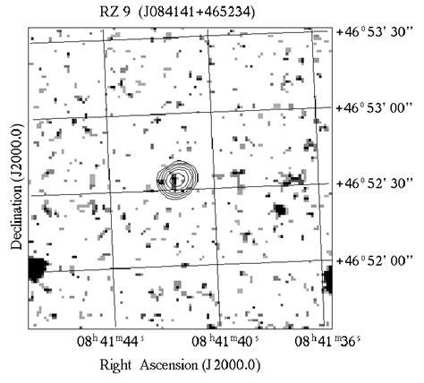 The First Map Of The Radio Source Rz5 J 082347465150 Overlaid On The