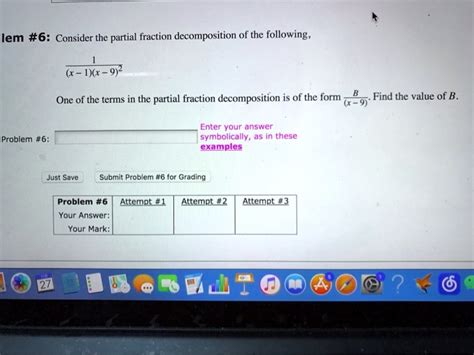 Solved Lem Consider The Partial Fraction Decomposition Of The