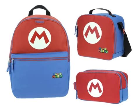 Set Mochila Lonchera Y Lapicera Escolar Chenson Primaria Mario Bros