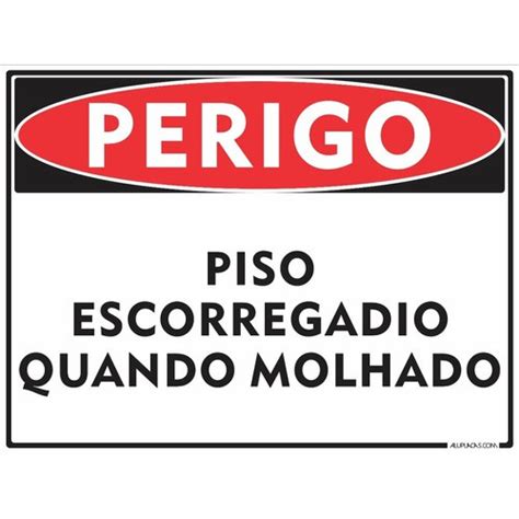 Placa Piso Escorregadio Quando Molhado X Cm Alum Nio Shopee Brasil