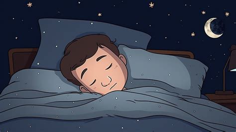 Sleeping Boy Cartoon Illustration Showing A At Night Backgrounds | JPG Free Download - Pikbest