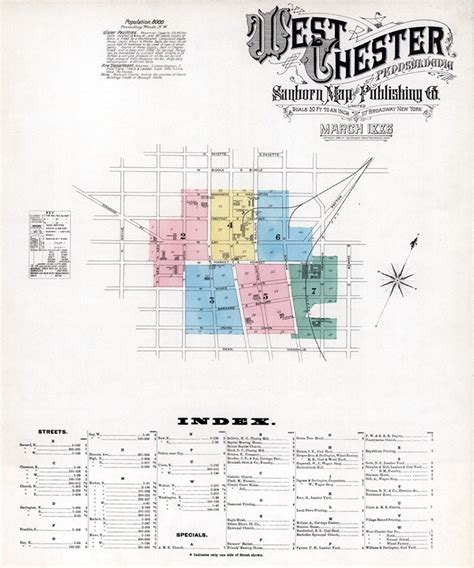 1886 Town Map Of West Chester Pennsylvania Etsy