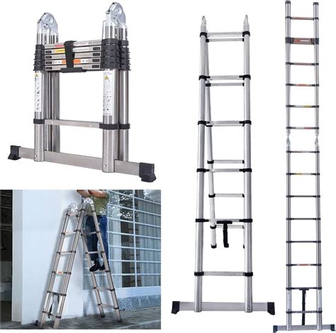 Telescoping Ladder M Ft Heavy Duty Collapsible Ladder Extension