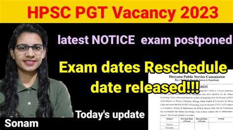 Hpsc Pgt Exam Postponed And New Dates Released Pgt Exam Reschedule