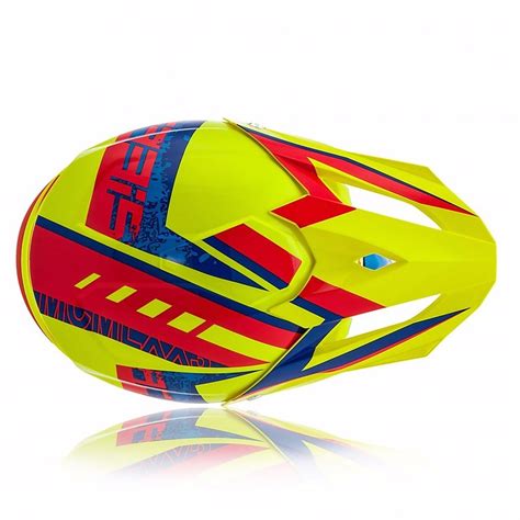 Casco Moto Cross Enduro Acerbis Profile Giallo Fluo Rosso Lucido