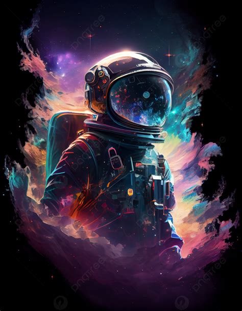 Cartoon Outer Space Astronaut Illustration Background Wallpaper Image ...