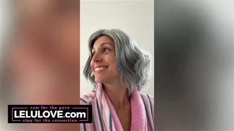 Big Tits Babe Stripping In Mirror Trying On GILF Wig Singing Pussy
