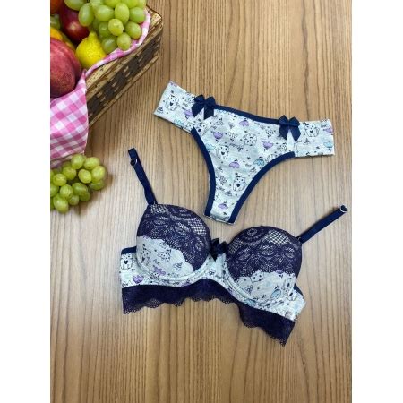 Conjunto De Lingerie Algod O Gatinhos Azul Dolce Pecado