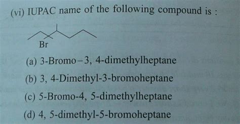 The Iupac Name Of Given Compound