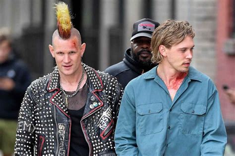 Matt Smith Looks Unrecognizable Rocking A Colorful Mohawk On Set