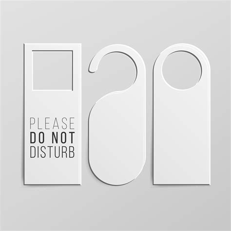 Door Handle Lock Hangers Set Realistic Mock Up Do Not Disturb Vector