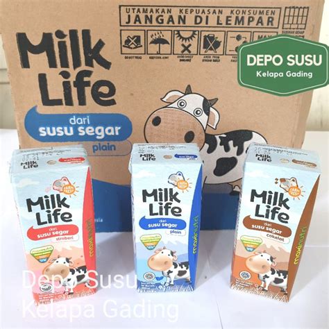 Jual Milk Life Uht 200ml X 24pcs Vanilla Coklat Strawberry Milklife