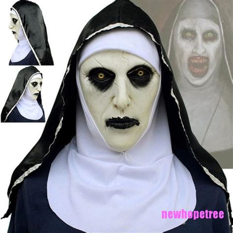 Ntph The Horror Scary Nun Latex Mask W Headscarf Valak Cosplay For