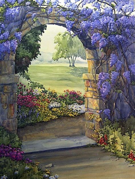 Landscape Paintings Garden Painting Landscape Art