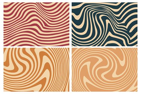 Groovy Hippie S Backgrounds With Waves Swirl Twirl Pattern