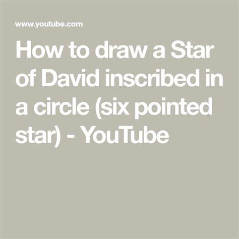 How To Draw A Star Of David Inscribed In A Circle Six Pointed Star Youtube Star Of David