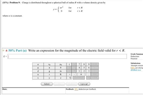 Solved 11 Problem 9 Charge Is Distributed Throughout A