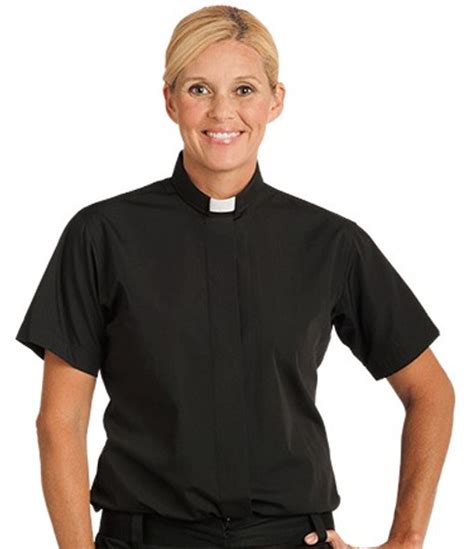 Murphy Womens Clergy Shirt Long Sleeve Tab Collar Black Polycotton