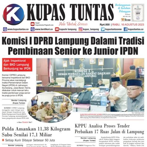 Kupas Tuntas Surat Kabar Harian Kupas Tuntas Edisi Rabu Agustus